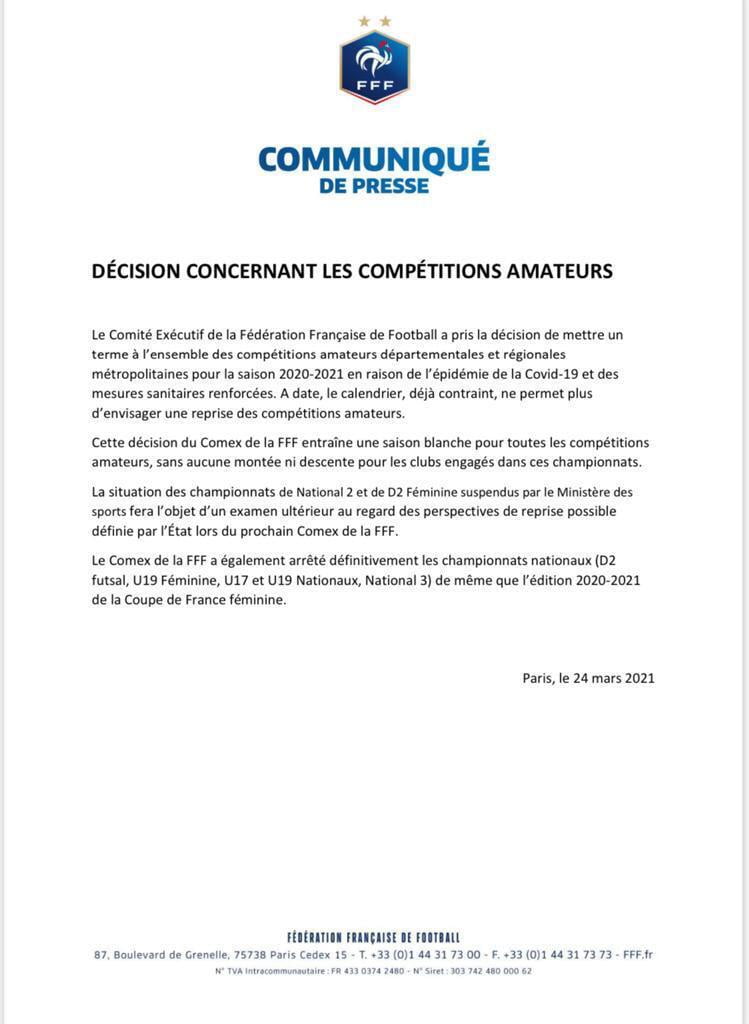 communiqué de presse FFF