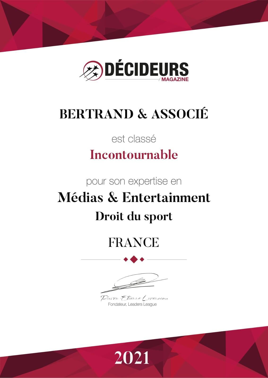 meilleur avocat en droit du sport depuis 2011