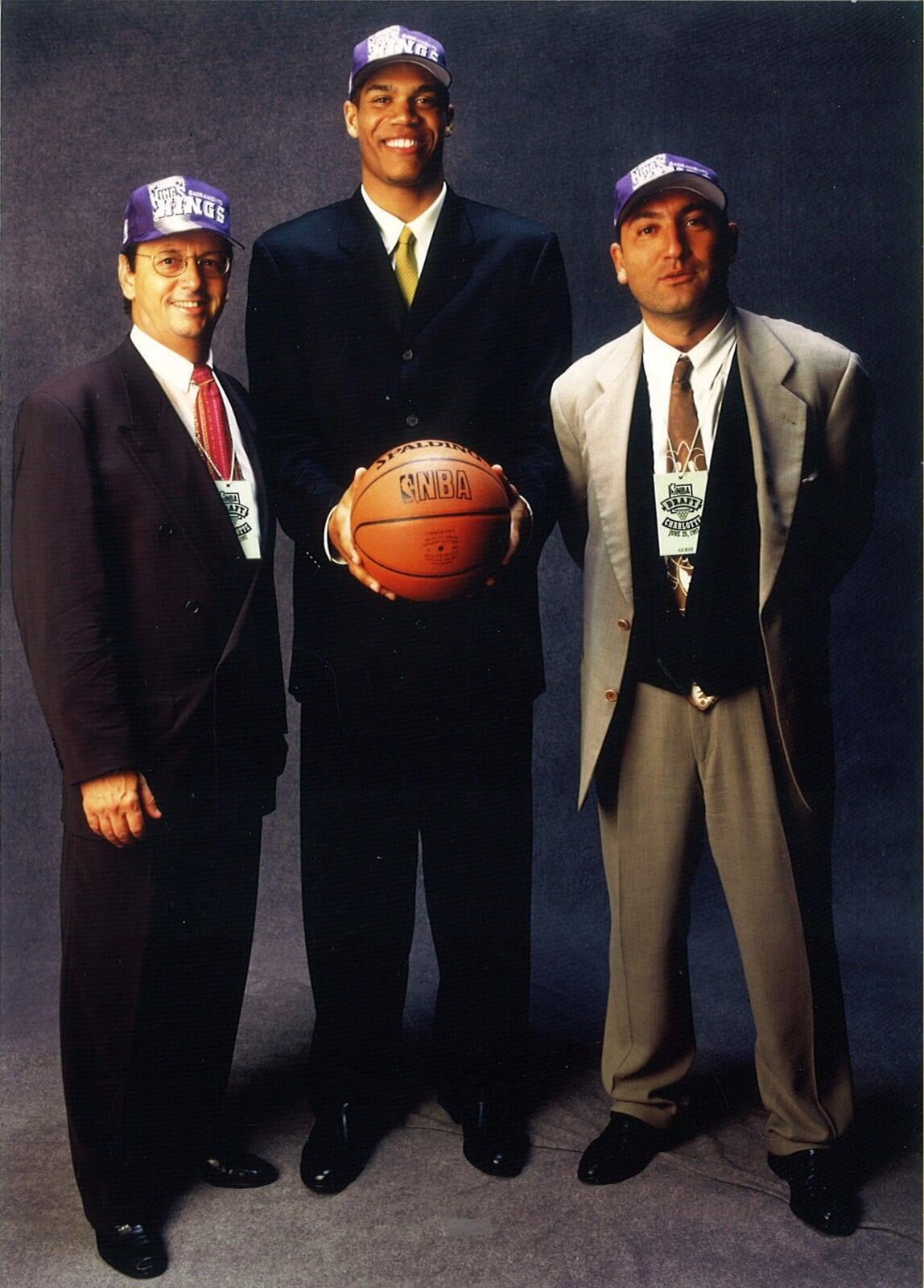 Tariq Abdul-Wahad and Jean-Jacques Bertrand in Charlotte (USA) during the NBA Draft in 1997