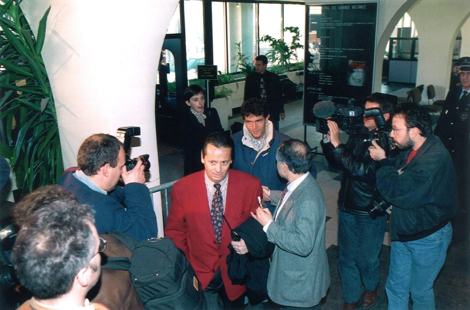Jorge Burruchaga et Jean-Jacques Bertrand lors du procès VA-OM en 1995